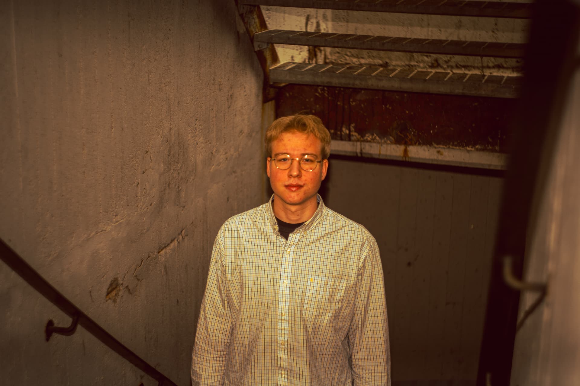 Jonathan Jessen in a stairwell
